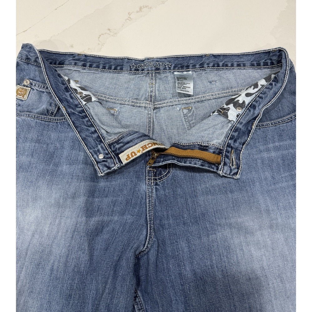 Cinch Jeans Mens 40x34 Dooley Relaxed Fit Blue Light Wash‎ Hand Sanded Bootcut - Picture 5 of 16